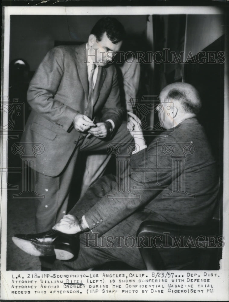 Load image into Gallery viewer, 1957 Press Photo Attorney William Ritzi with Attorney William Ritzi - ned36534
