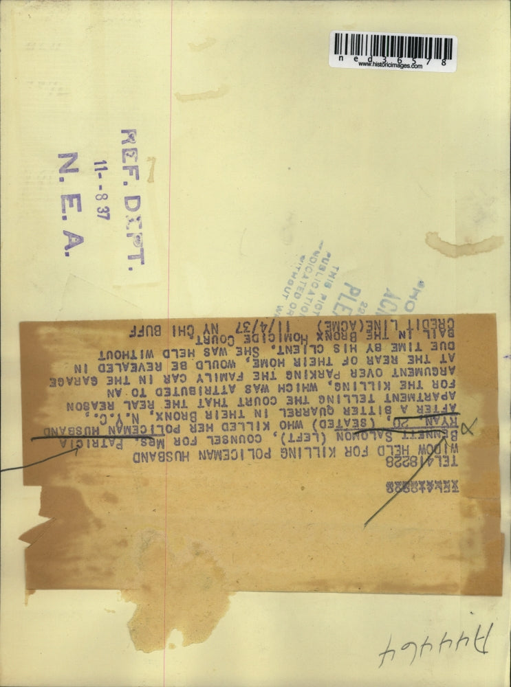 1937 Press Photo Bennett Saloman consul for Mrs Patricia Ryan who killed her