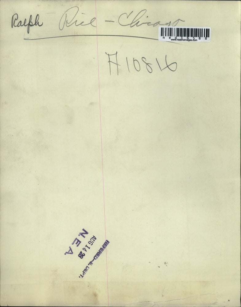 1928 Press Photo Ralph Riel Chicago