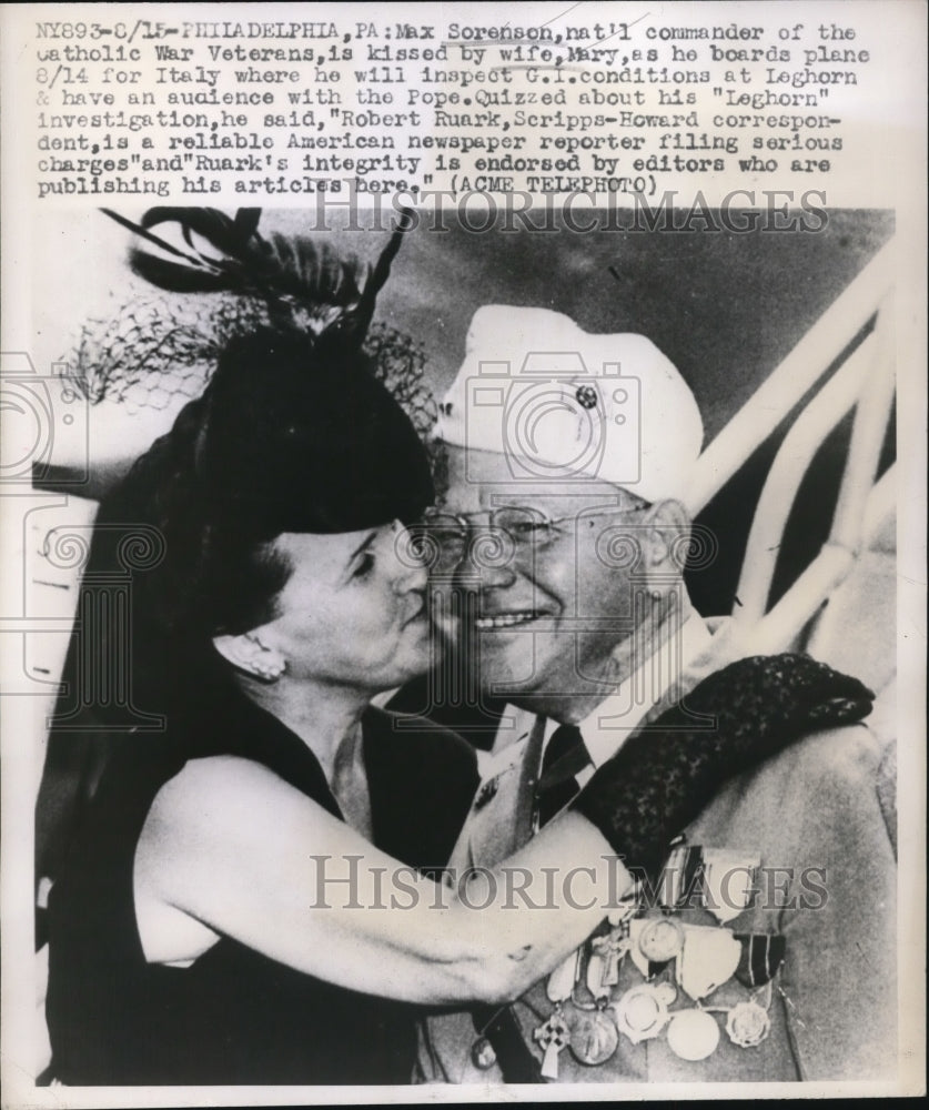 1947 Press Photo Max Sorenson, National Commander of Catholic War Veterans