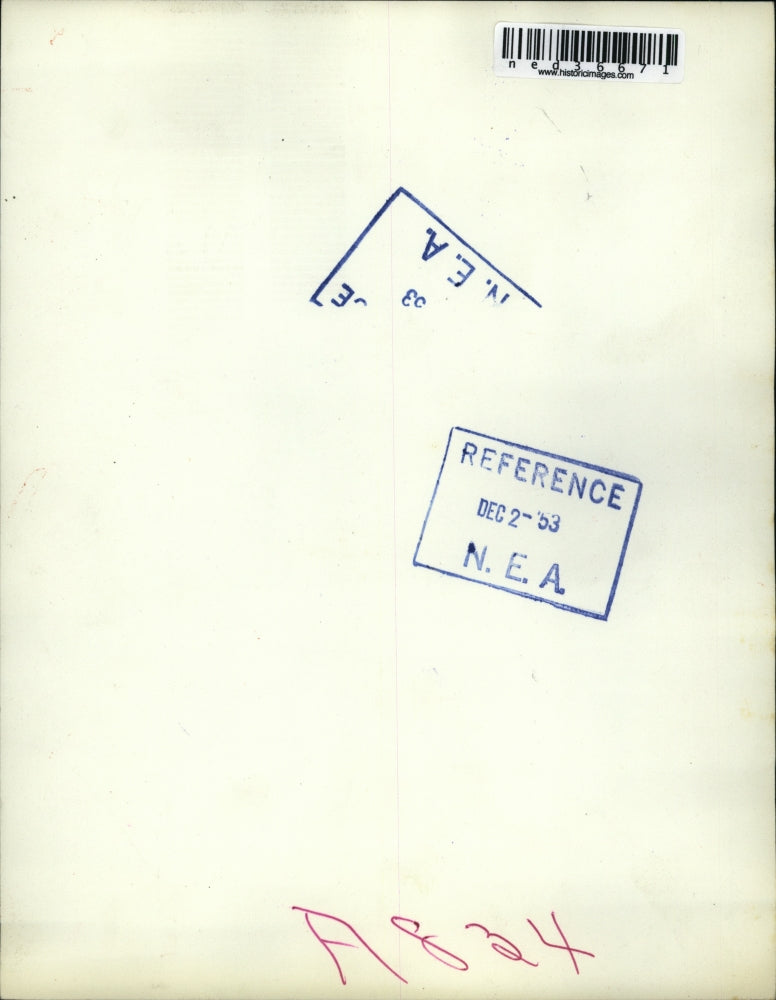 1953 Press Photo Minneapolis Winter Tom Sebrader Standing By Sign