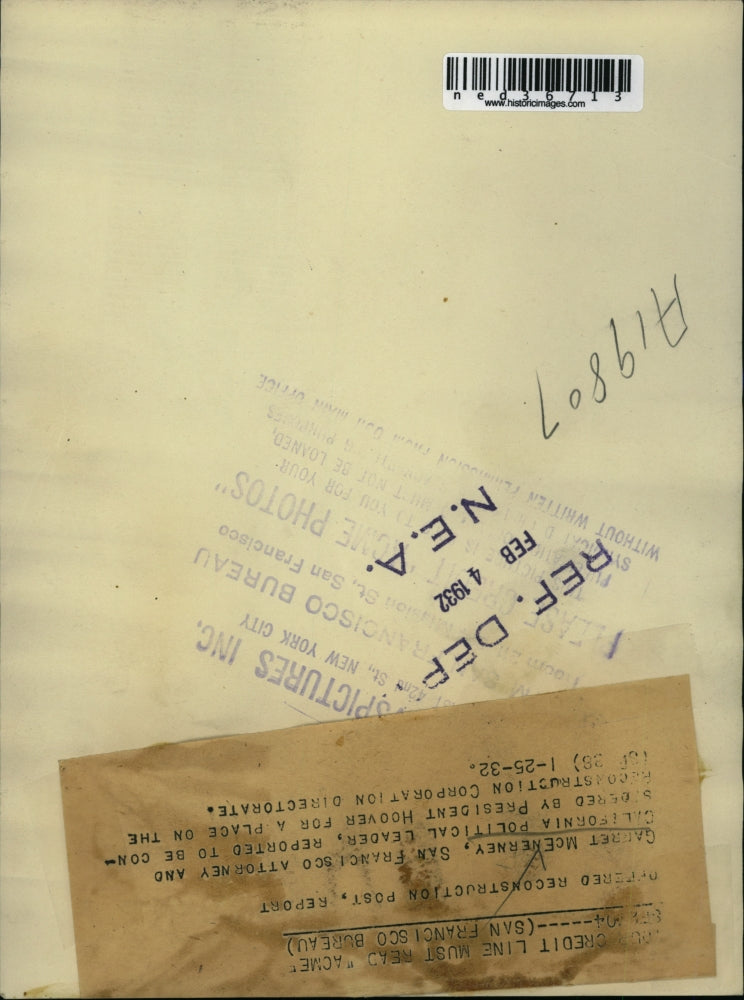 1932 Press Photo Ganret McEnerney San Francisco Attorney California Hoover