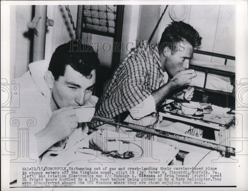 Load image into Gallery viewer, 1950 Press Photo Sonorfolk Virginia Plane Crash Rudolph A Glesaka Peter Viscardi
