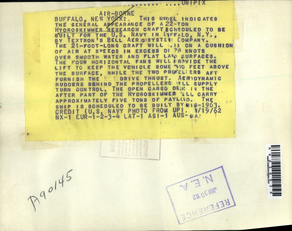 1962 Press Photo This model indicates the general appearance of a 22-ton