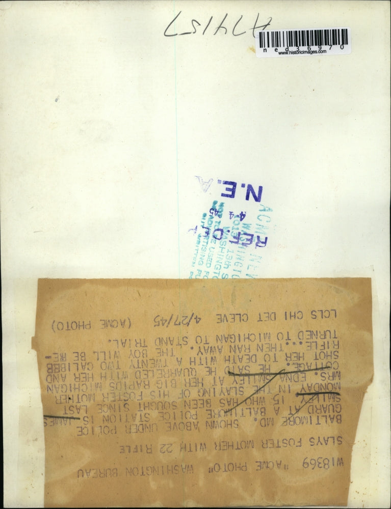 Load image into Gallery viewer, 1945 Press Photo James Smiley,15 suspect for slaying his foster mother
