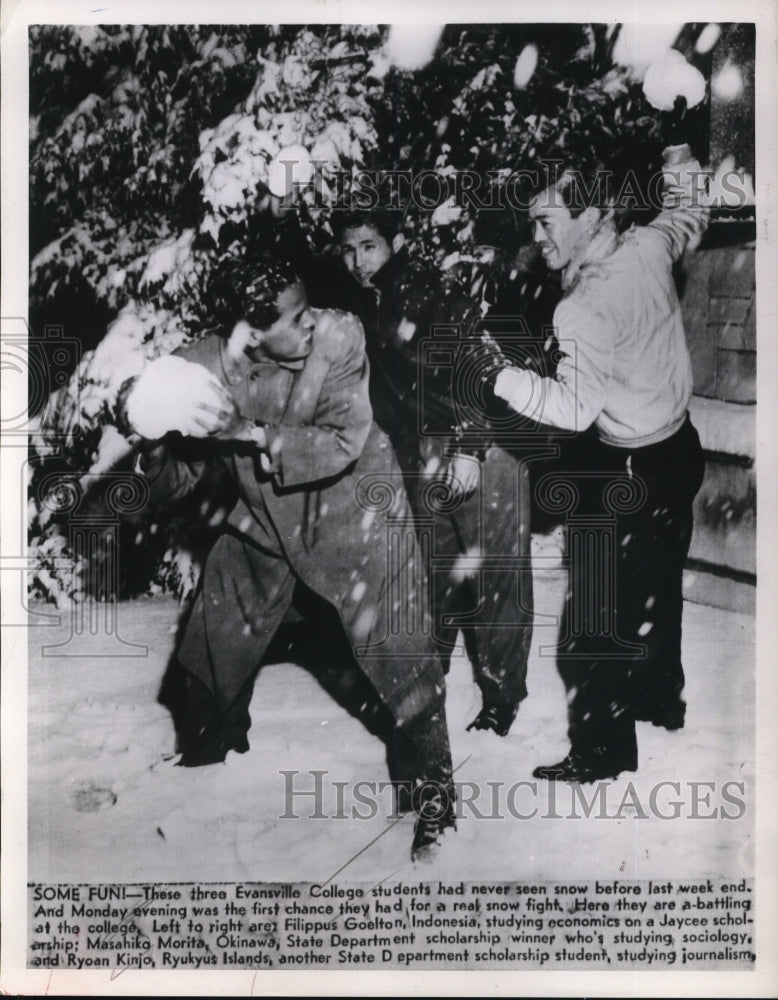 1952 Press Photo Filippus Goelton, Masahiko Morita and Ryoan Kinjo