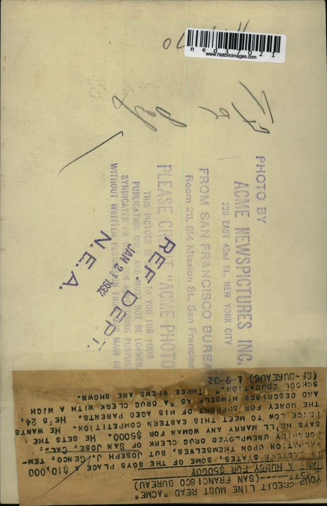 1932 Press Photo Joseph J. Genco will marry you for $5,000