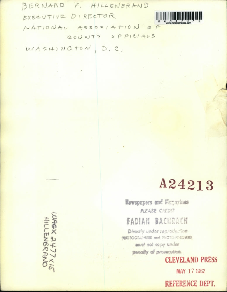 1937 Press Photo Executive Director Bernard F. Hillenbrand - ned37071