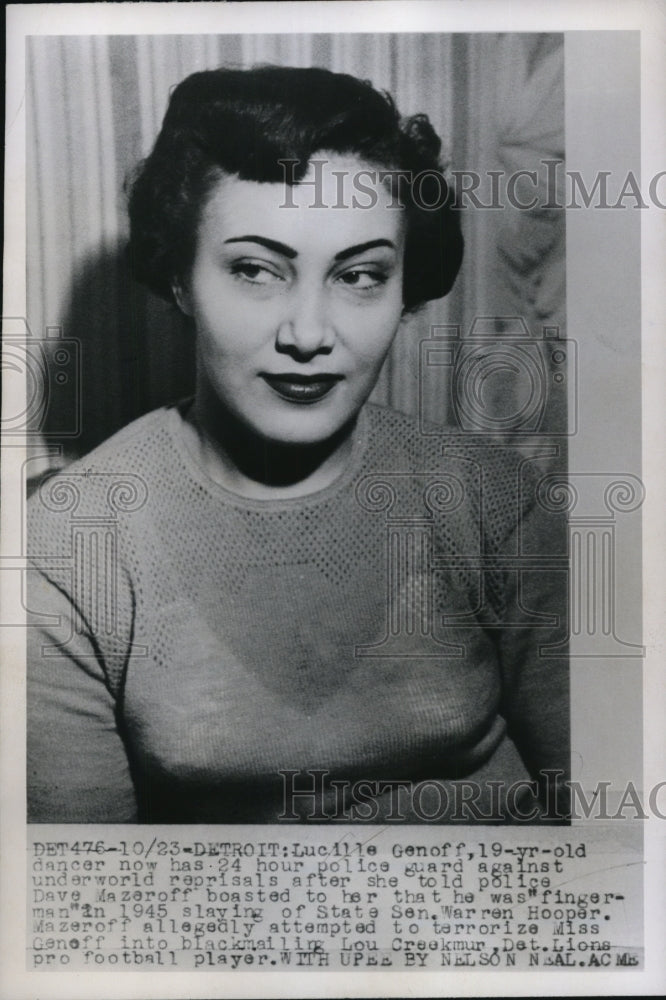 1950 Press Photo Detroit Lucille Genoff 19 year old dancer now has 24 hour  - Historic Images