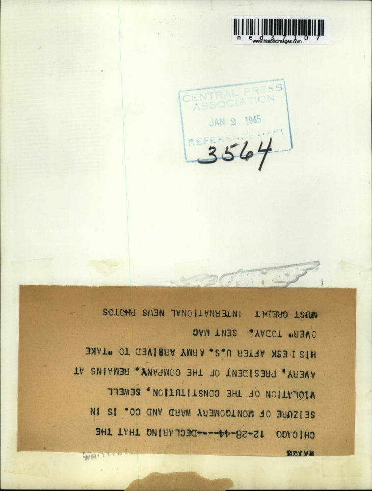 1944 Press Photo Sewell Avery, President of Montgomery Ward and Co.