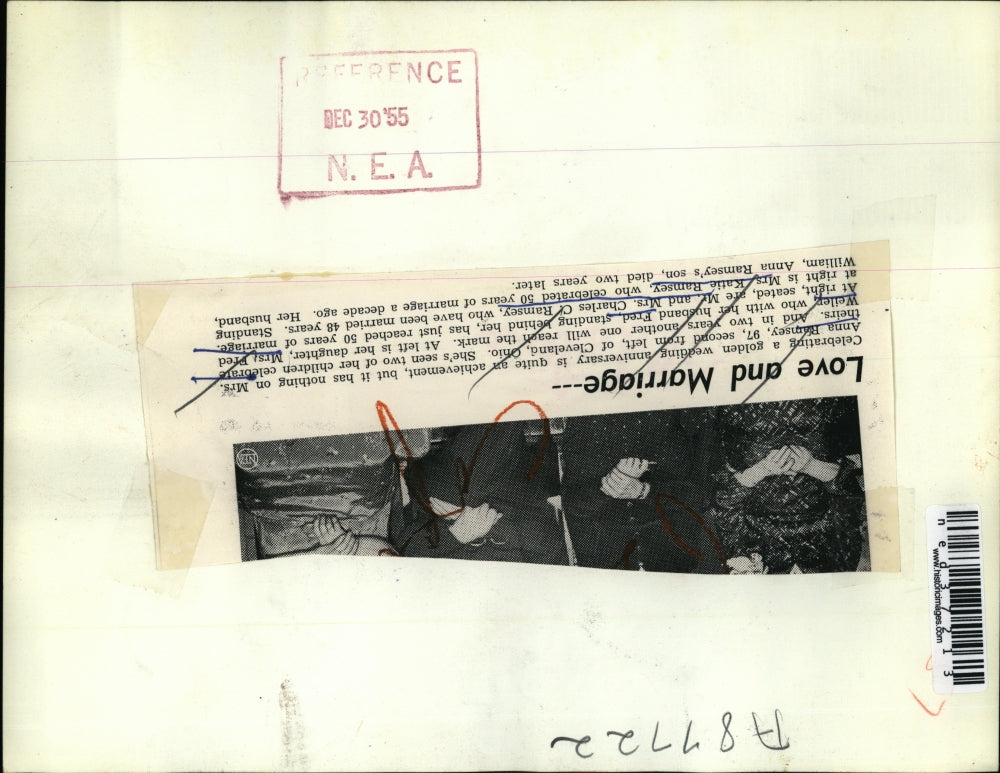 1955 Press Photo Anna Ramsey Fred Weilen Charles Katie Very Long Marriage