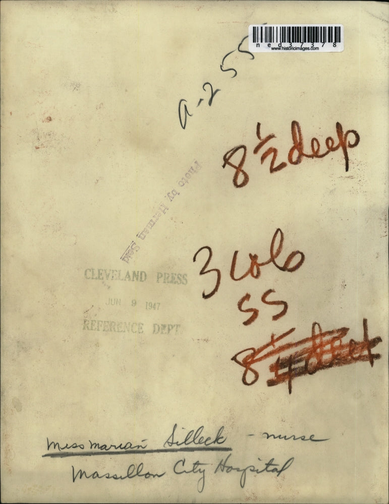 1947 Press Photo Miss Marian Silleck - Nurse