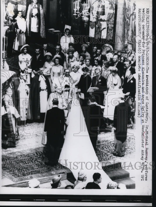 1963 Press Photo Princess Alexandra, Angus Ogilvy Married At Westminster Abbey- Historic Images