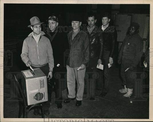 1949 Press Photo Nick Falasca, Fud Henning, Stanley Cielec, Lonnee Mitchell,