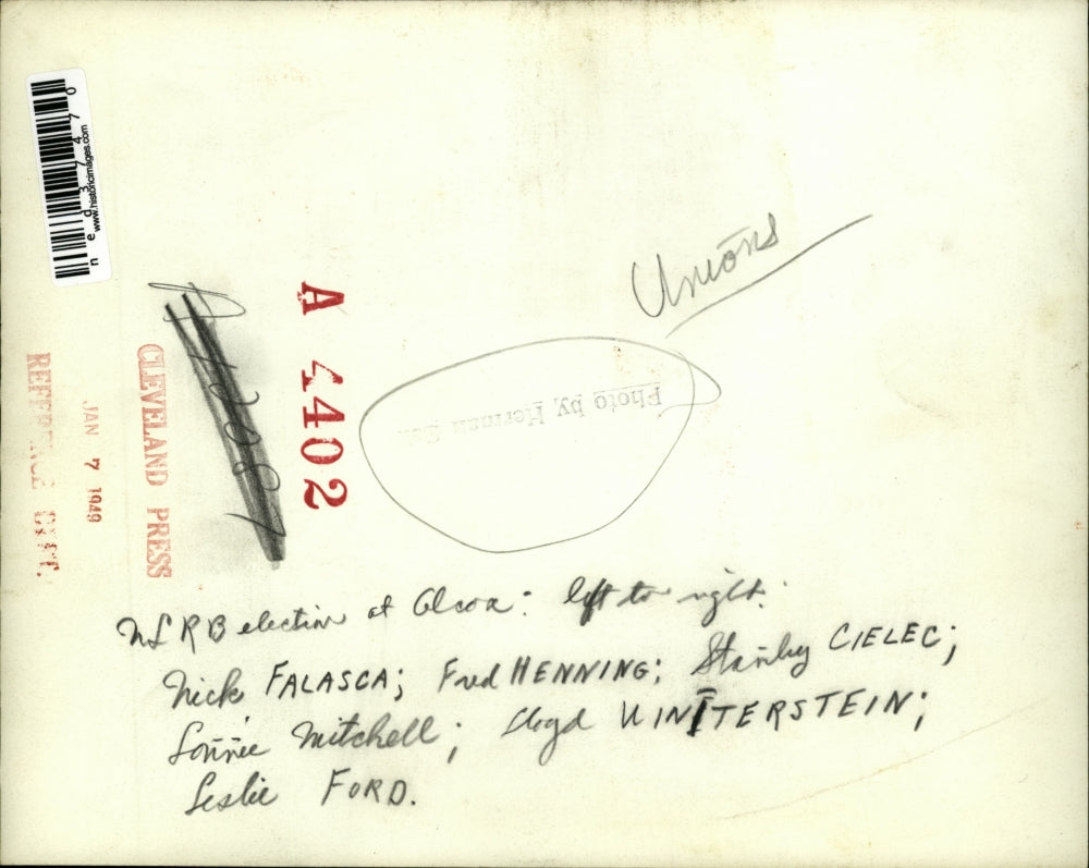 1949 Press Photo Nick Falasca, Fud Henning, Stanley Cielec, Lonnee Mitchell,