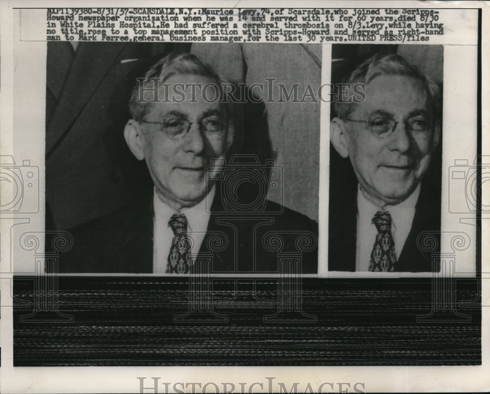 1957 Press Photo Maurice Levy, who joined the Scripps-Howard newspaper