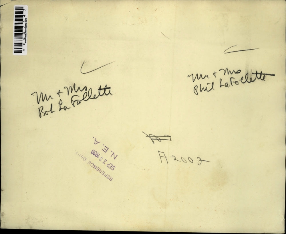 1930 Press Photo Mr and Mrs La Follete - ned37547