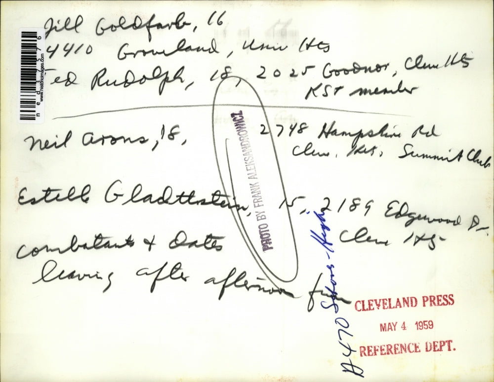 1959 Press Photo Jill Goldfarb