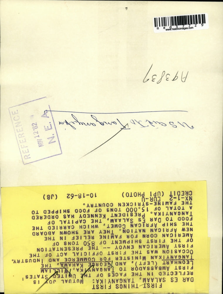 1962 Press Photo The faces of the United State first ambassador to TANGANYIKA