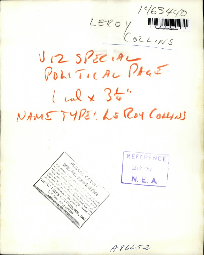 1969 Press Photo Leroy Collins