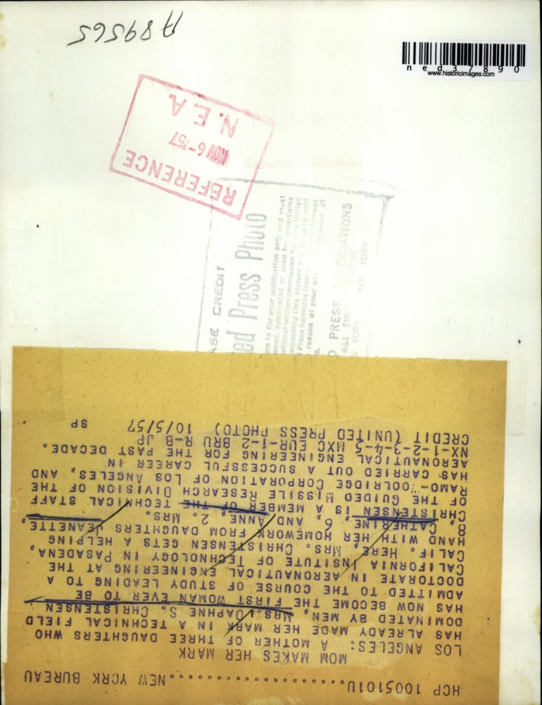 1957 Press Photo Mrs. Daphne S. Christensen, first woman studying - ned37890