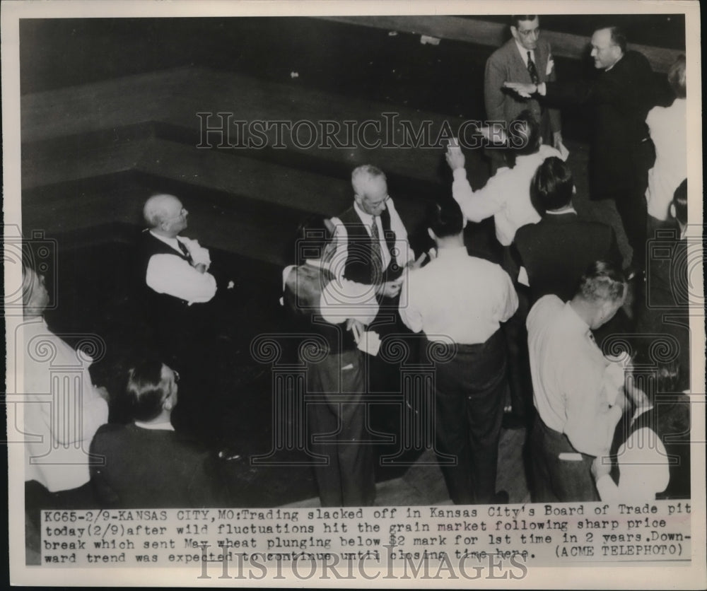 1949 Press Photo Kansas City, first winter wheat reaches market- Historic Images