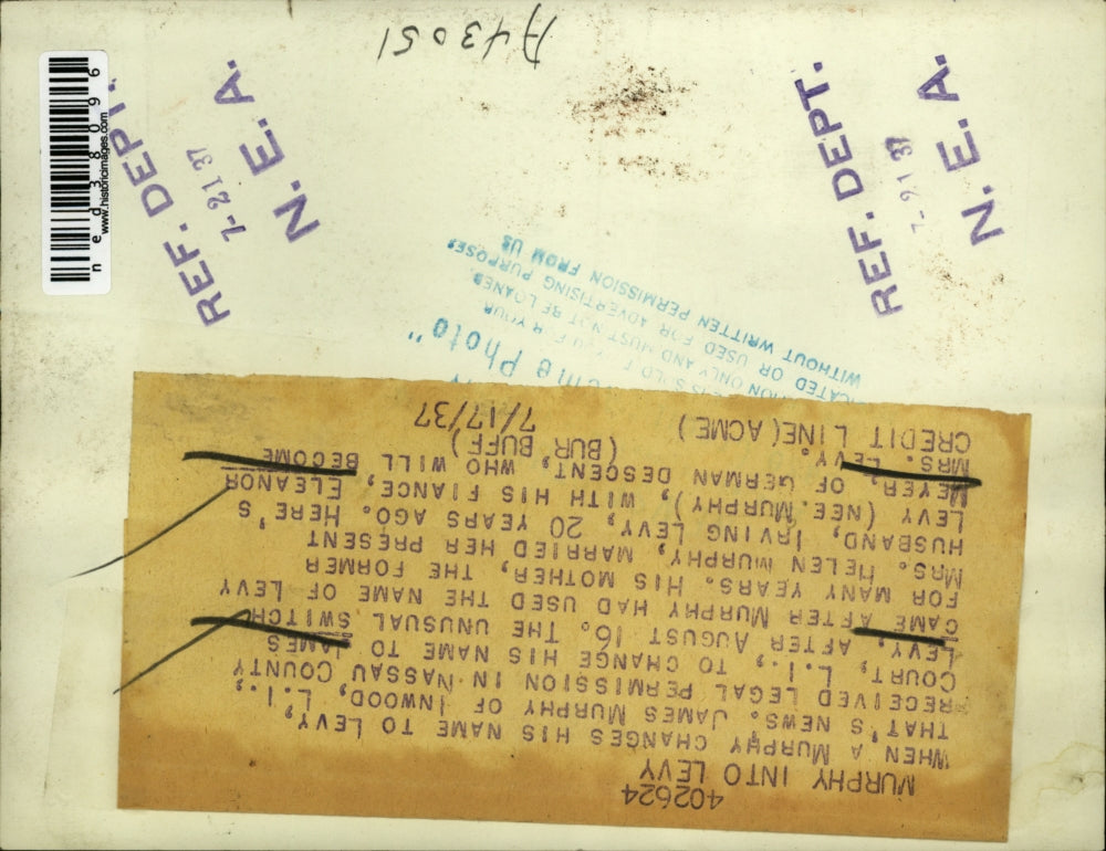 1937 Press Photo James Murphy and fiance Eleanor Meyer