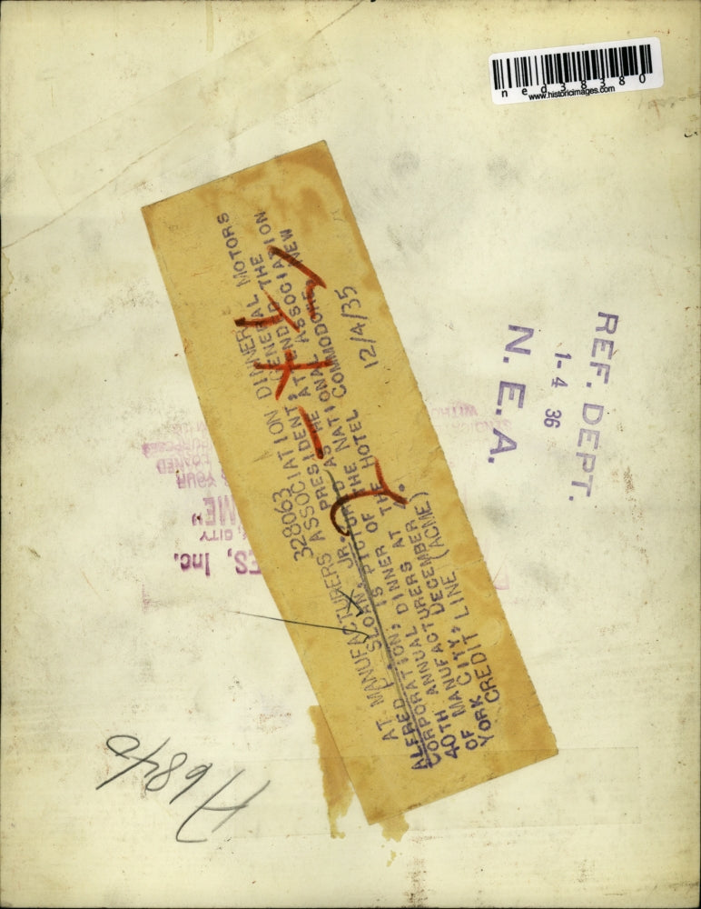 1935 Press Photo Alfred P. Sloan, President, General Motors