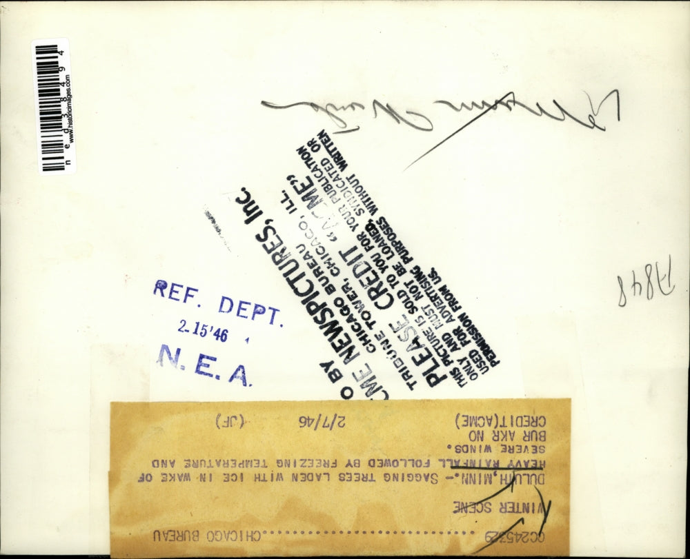 1946 Press Photo Winter Scene in Duluth, Minn.