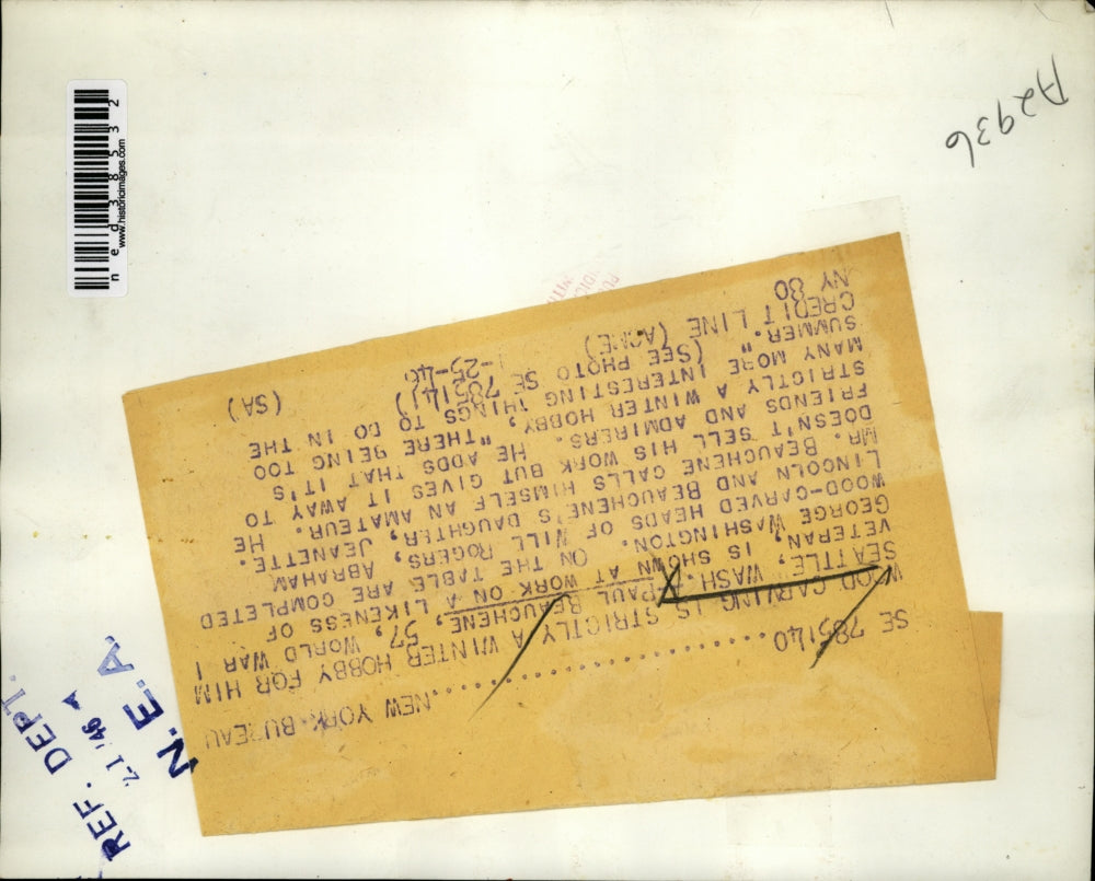 1946 Press Photo Paul Beauchene, World War I, veteran