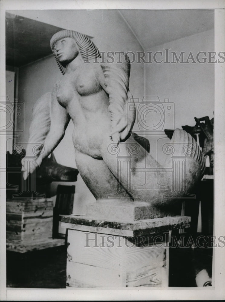 1937 Press Photo Carl Milles Statue - ned38590