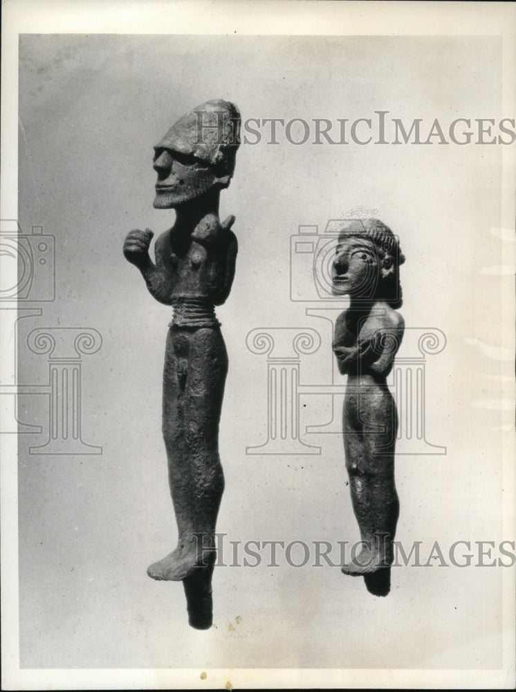 1937 Press Photo Earliest Human Statuettes from 3,500 B.C.- Historic Images