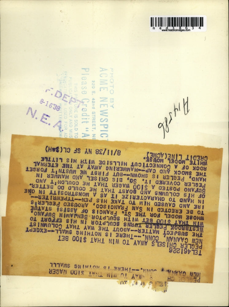 1938 Press Photo Pegler New Caanan Connecticut Westbrook San Francisco