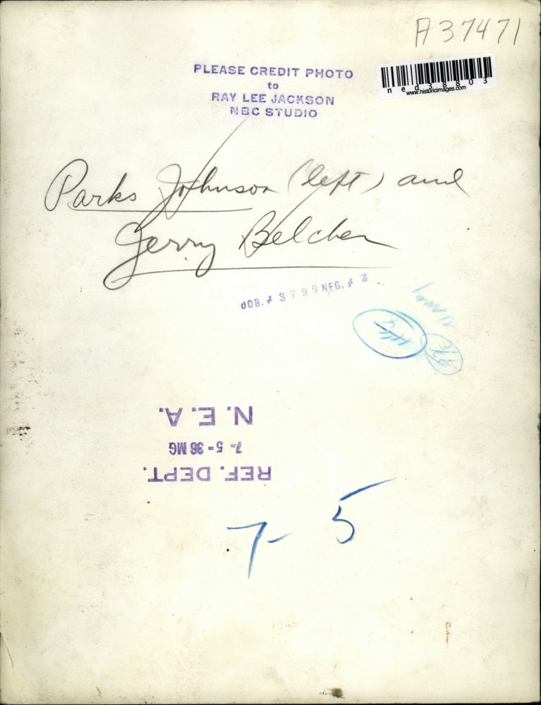 1936 Press Photo Parks Johnson (left) and Jerry Belchen (R)