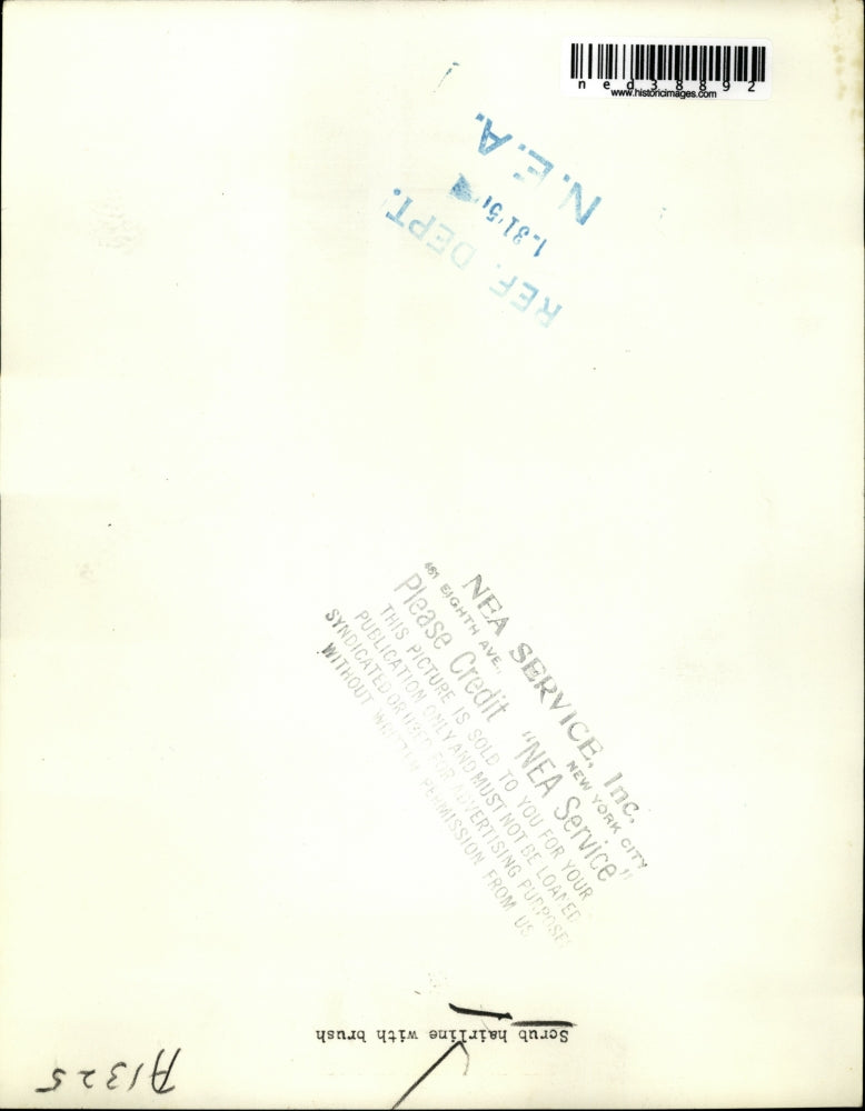 1951 Press Photo Scrub hairline with Brush.