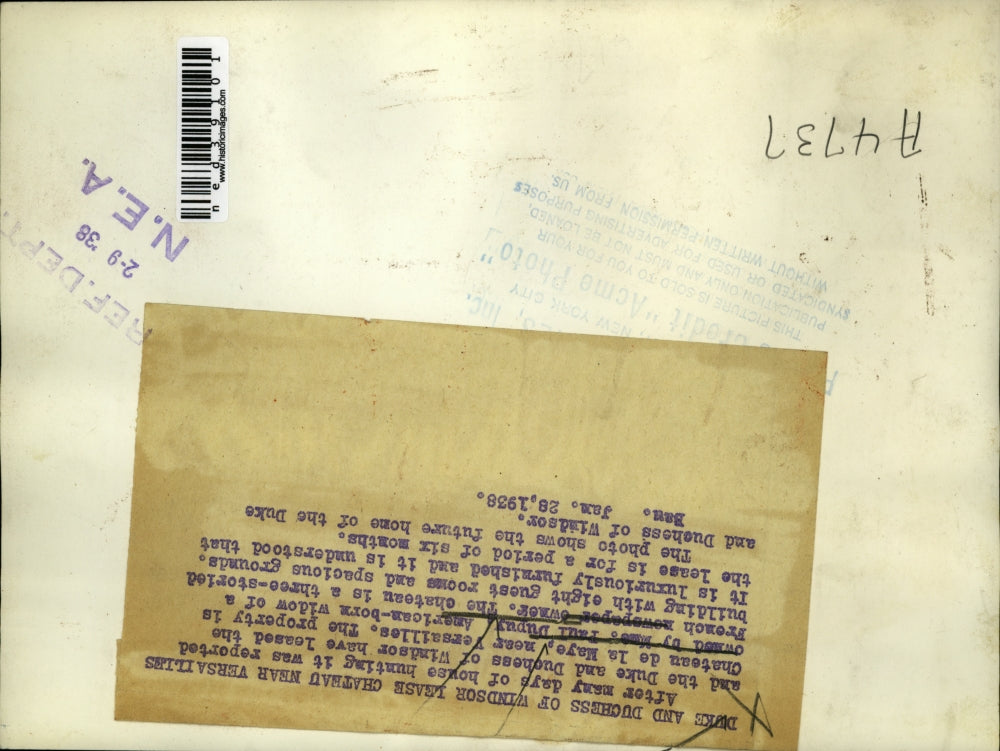 1938 Press Photo Windsor's Duke and Duchess Future Home