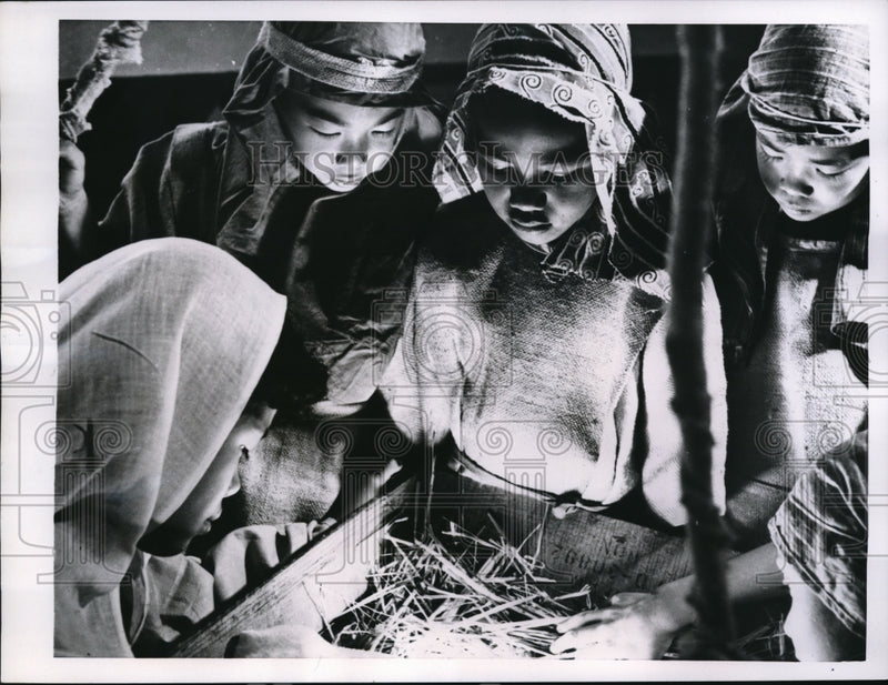 Load image into Gallery viewer, 1952 Press Photo Hawaiian Girls Dramatize the Birth of Christ.

