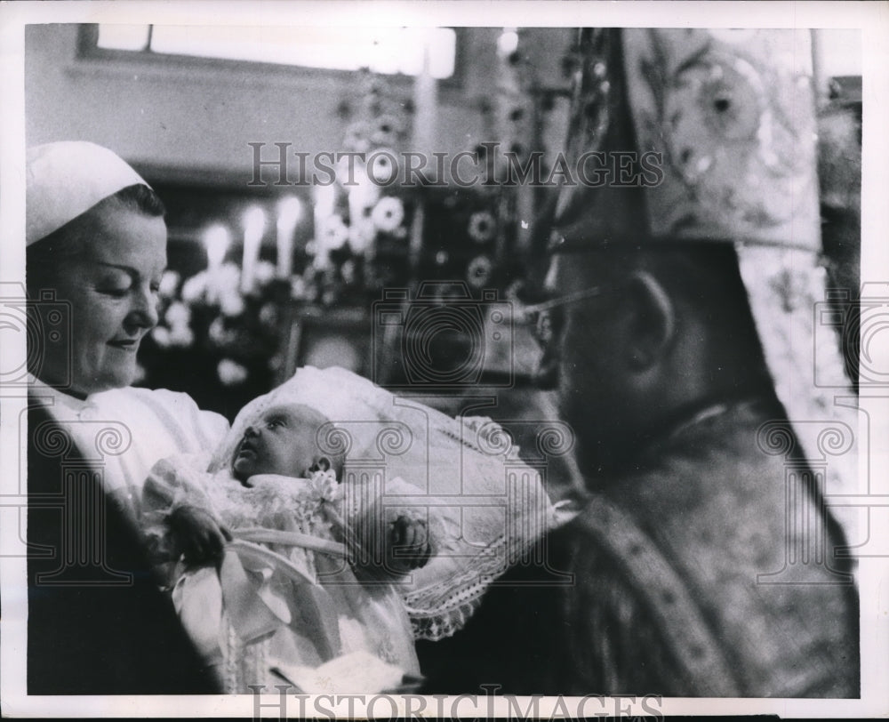1954 Press Photo Princess Maria Beatrix Is Christened At Boulogne