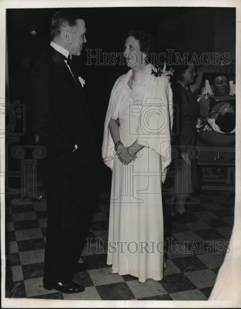 1940 Press Photo Mrs. Warren Wright & W. Plunket Stewart Attend Hialeah Banquet