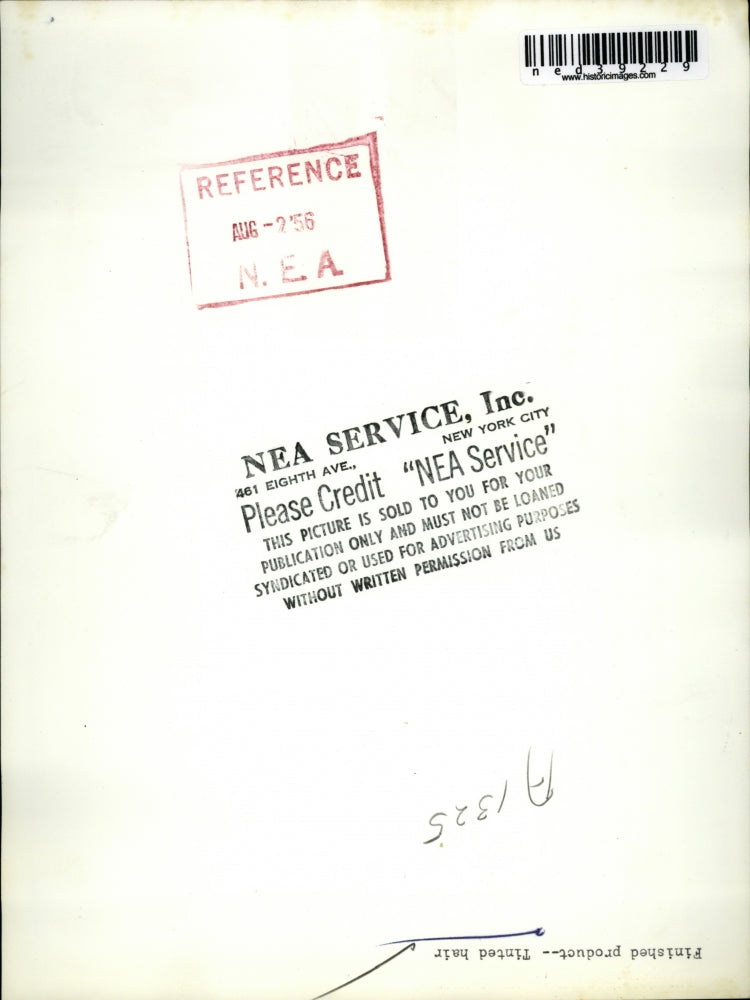 1956 Press Photo Woman Looking At The Finished Product Of Her Tinted Hair