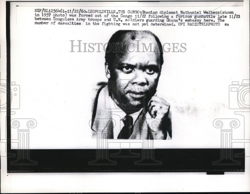 Load image into Gallery viewer, 1960 Press Photo Nathaniel Welbeck Forced Out of Congo After Embassy Battle
