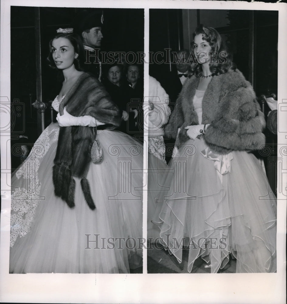 1954 Press Photo Maggi Mariotta, Leni Paradiso At Opening Of Rome's Opera Season