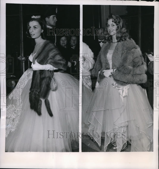 1954 Press Photo Maggi Mariotta, Leni Paradiso At Opening Of Rome's Opera Season