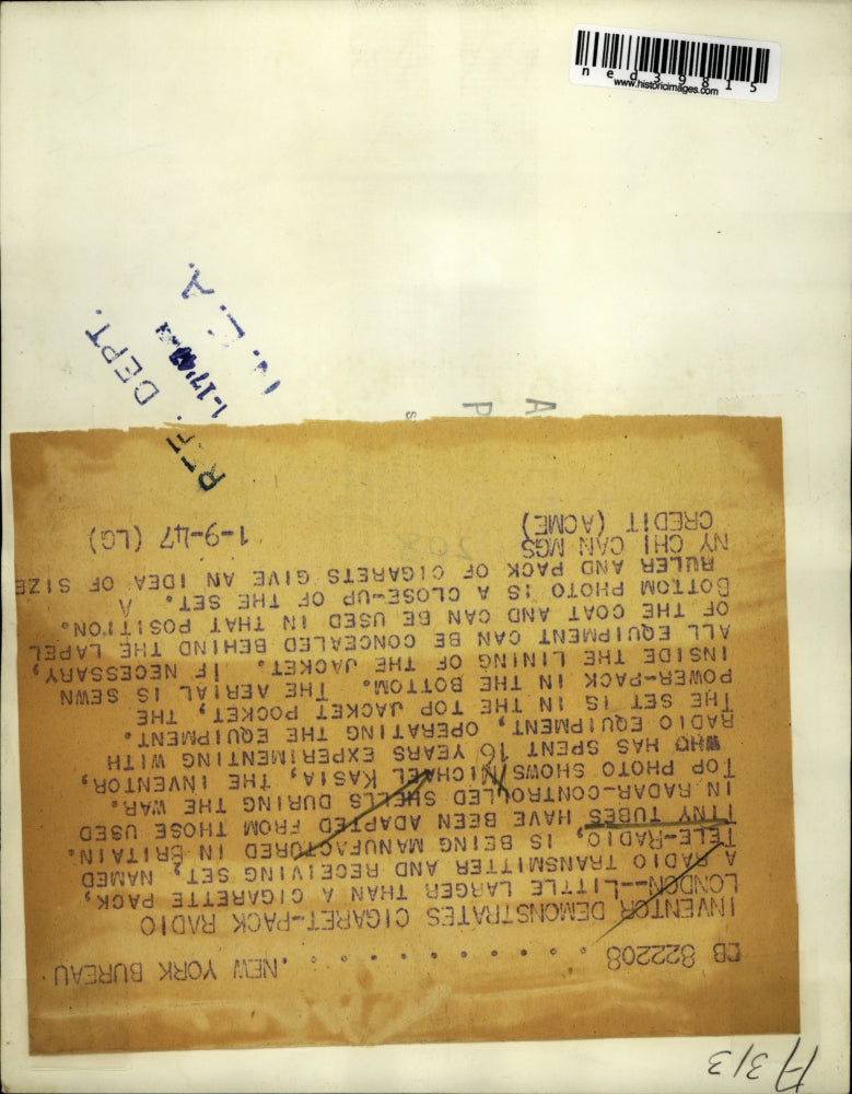 1947 Press Photo Michael Kasia, Inventor of Tele-radio