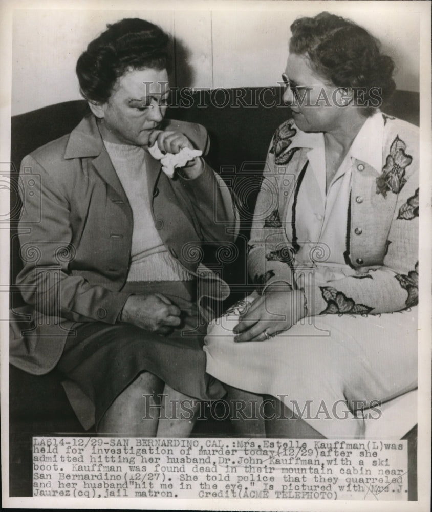 1948 Press Photo Mrs Estella Kauffman, was held for investigation - ned39828