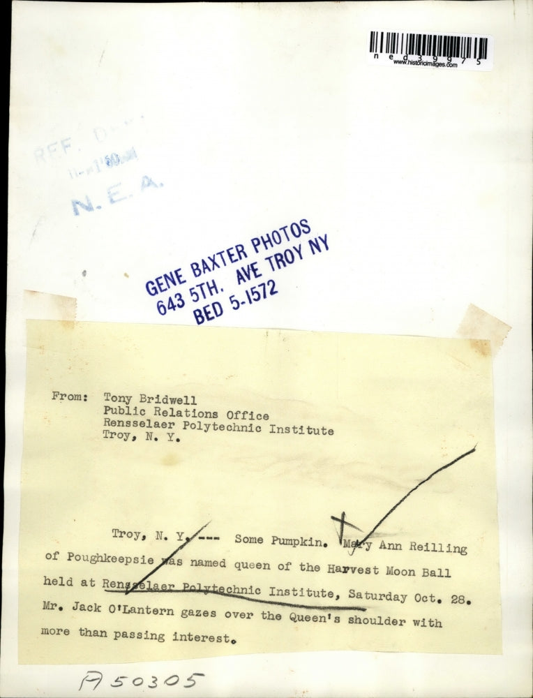 1950 Press Photo Mary Ann Reilling, was named queen of the Harvest Moon Ball