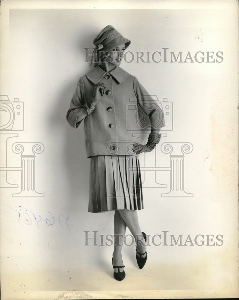 1958 Press Photo Model posing wearing a jacket