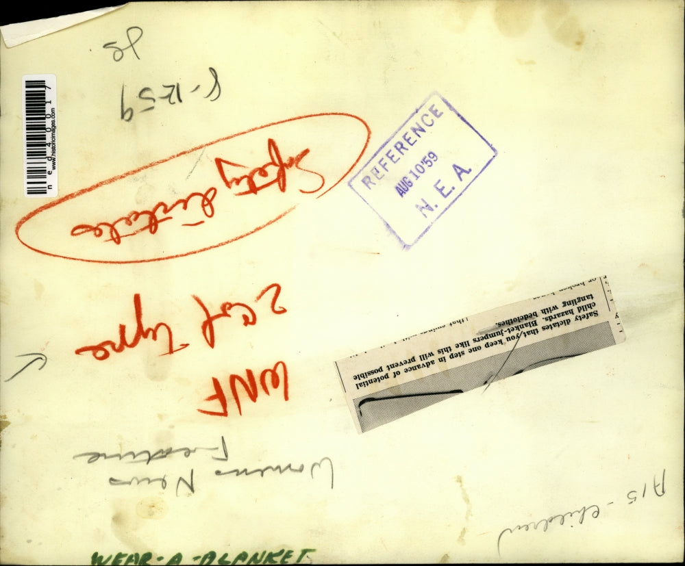 1959 Press Photo Blanket Jampers bedcothes for Children