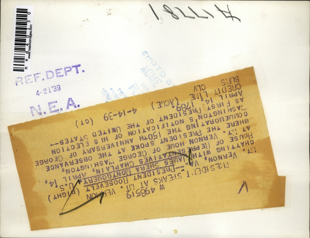 1939 Press Photo Mt Vernon Va President Roosevelt chats with James Shera