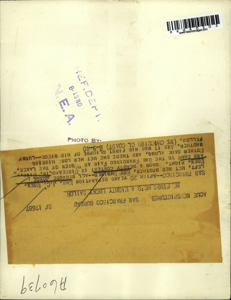 1940 Press Photo Roy Schriber Meets Long Lost Sister and Niece